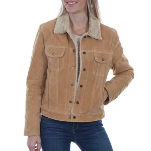 SCULLY WOMEN SUEDE JEAN JACKET OLD RUST L1019