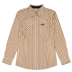 WRANGLER WOMEN RETRO SNAP SHIRT BROWN 112385311